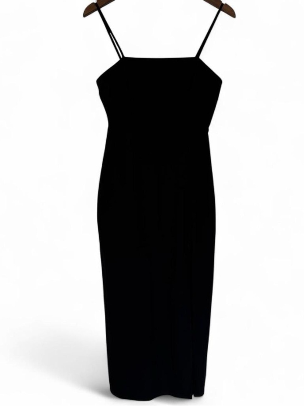 Small Black Midi Tube Dress with Slit Classic Minimalist Old Money Chic Zara - Picture 2 of 15